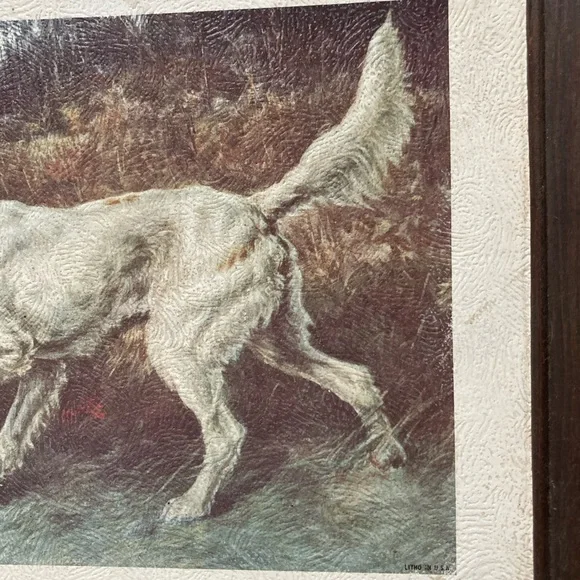 Rare Antique Edmund Osthaus “Dog Hunting in a Field” Litho Print - Picture 2 of 14